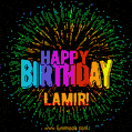 New Bursting with Colors Happy Birthday Lamir GIF and Video with Music