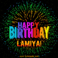 New Bursting with Colors Happy Birthday Lamiya GIF and Video with Music