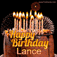 Chocolate Happy Birthday Cake for Lance (GIF)