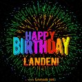 New Bursting with Colors Happy Birthday Landen GIF and Video with Music
