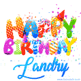 Happy Birthday Landry - Creative Personalized GIF With Name