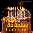 Chocolate Happy Birthday Cake for Langston (GIF)