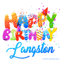 Happy Birthday Langston - Creative Personalized GIF With Name