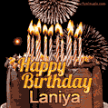 Chocolate Happy Birthday Cake for Laniya (GIF)
