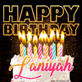 Laniyah - Animated Happy Birthday Cake GIF Image for WhatsApp