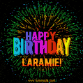 New Bursting with Colors Happy Birthday Laramie GIF and Video with Music