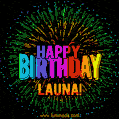 New Bursting with Colors Happy Birthday Launa GIF and Video with Music