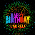 New Bursting with Colors Happy Birthday Laurel GIF and Video with Music