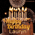 Chocolate Happy Birthday Cake for Lauryn (GIF)