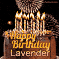 Chocolate Happy Birthday Cake for Lavender (GIF)