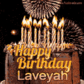 Chocolate Happy Birthday Cake for Laveyah (GIF)