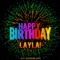 New Bursting with Colors Happy Birthday Layla GIF and Video with Music