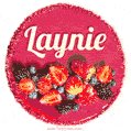 Happy Birthday Cake with Name Laynie - Free Download