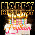 Laythan - Animated Happy Birthday Cake GIF for WhatsApp