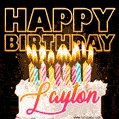Layton - Animated Happy Birthday Cake GIF for WhatsApp