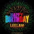 New Bursting with Colors Happy Birthday Leelah GIF and Video with Music