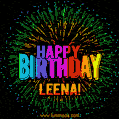 New Bursting with Colors Happy Birthday Leena GIF and Video with Music