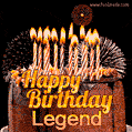 Chocolate Happy Birthday Cake for Legend (GIF)