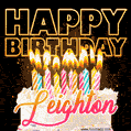 Leighton - Animated Happy Birthday Cake GIF for WhatsApp