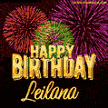 Wishing You A Happy Birthday, Leilana! Best fireworks GIF animated greeting card.