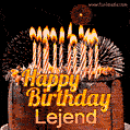 Chocolate Happy Birthday Cake for Lejend (GIF)