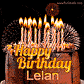 Chocolate Happy Birthday Cake for Lelan (GIF)