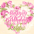 Pink rose heart shaped bouquet - Happy Birthday Card for Lelani