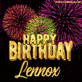 Wishing You A Happy Birthday, Lennox! Best fireworks GIF animated greeting card.