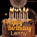 Chocolate Happy Birthday Cake for Lenny (GIF)