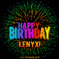 New Bursting with Colors Happy Birthday Lenyx GIF and Video with Music