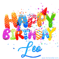 Happy Birthday Leo - Creative Personalized GIF With Name