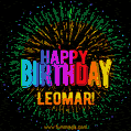 New Bursting with Colors Happy Birthday Leomar GIF and Video with Music
