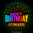 New Bursting with Colors Happy Birthday Leonard GIF and Video with Music