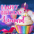 Happy Birthday Leonard - Lovely Animated GIF