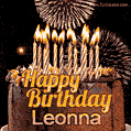 Chocolate Happy Birthday Cake for Leonna (GIF)
