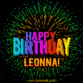 New Bursting with Colors Happy Birthday Leonna GIF and Video with Music