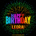 New Bursting with Colors Happy Birthday Leora GIF and Video with Music