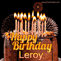 Chocolate Happy Birthday Cake for Leroy (GIF)