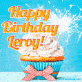 Happy Birthday, Leroy! Elegant cupcake with a sparkler.