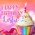 Happy Birthday Leslie - Lovely Animated GIF