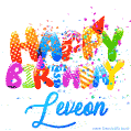 Happy Birthday Leveon - Creative Personalized GIF With Name