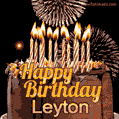 Chocolate Happy Birthday Cake for Leyton (GIF)
