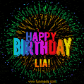 New Bursting with Colors Happy Birthday Lia GIF and Video with Music