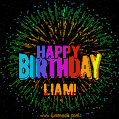 New Bursting with Colors Happy Birthday Liam GIF and Video with Music