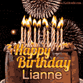 Chocolate Happy Birthday Cake for Lianne (GIF)