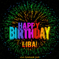 New Bursting with Colors Happy Birthday Liba GIF and Video with Music