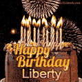 Chocolate Happy Birthday Cake for Liberty (GIF)