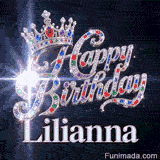 Sparkly animated GIF for Lilianna displaying a luxury silver headpiece decorated with rubies and sapphires.