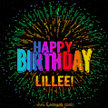 New Bursting with Colors Happy Birthday Lillee GIF and Video with Music