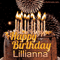 Chocolate Happy Birthday Cake for Lillianna (GIF)